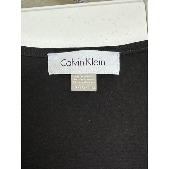 Calvin Klein Top Womens 1X Black Sleeveless Sequins‎ Party Sparkly Fairy Grunge - Picture 8 of 13